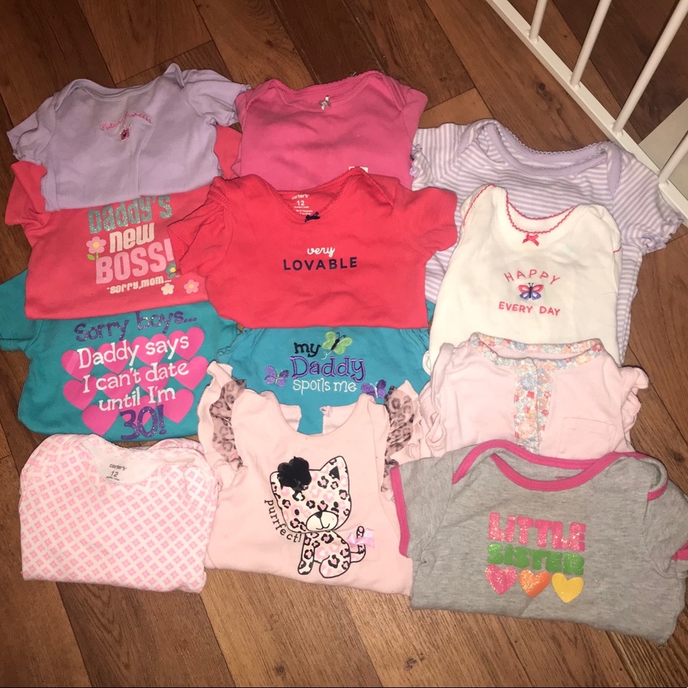 12 girl onsies (12m)